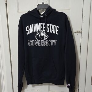 Champion Black Shawnee State University Hoodie Medium Unisex